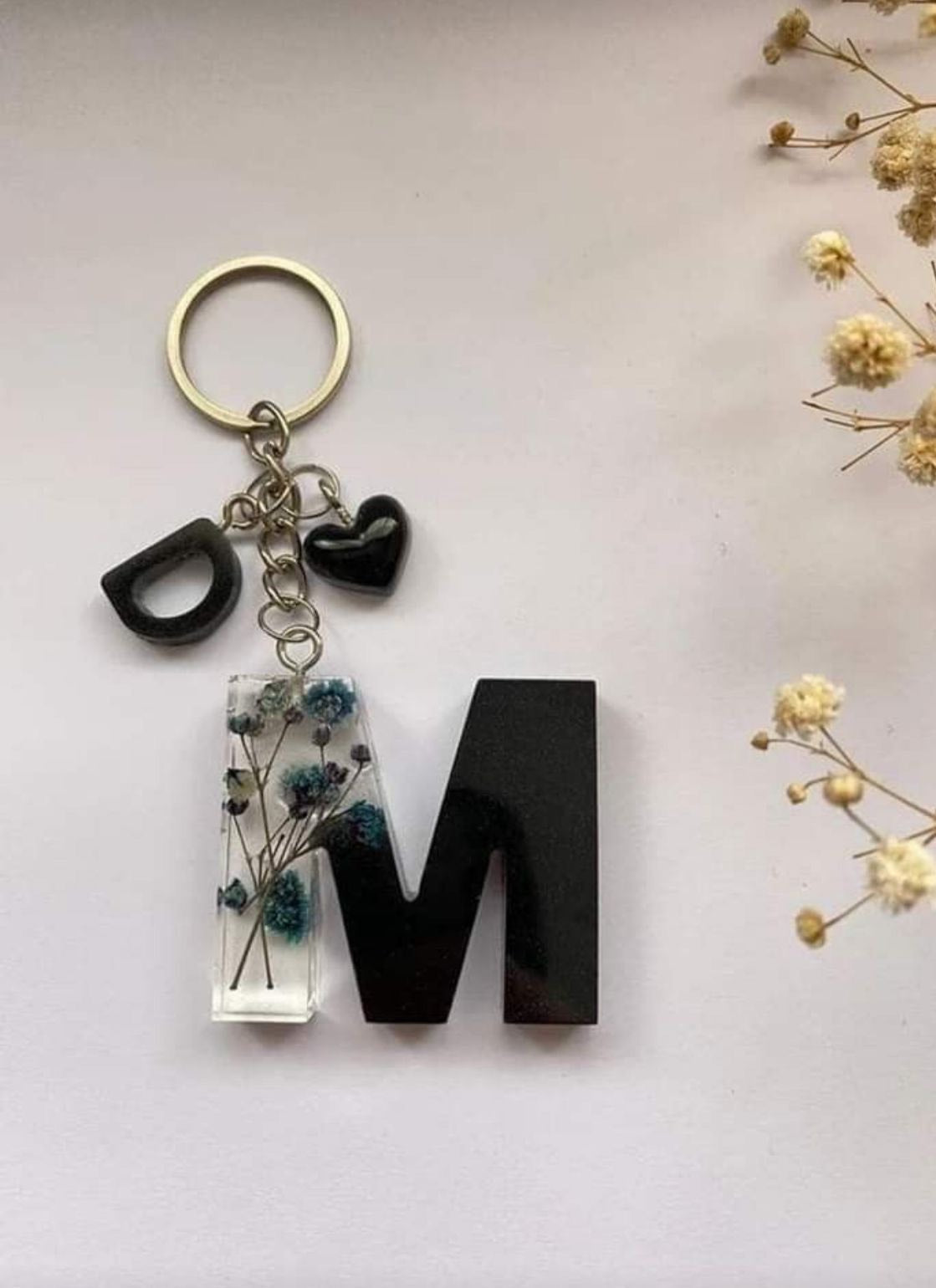 Customvilla Personalized Resin Alphabet Keychain – Custom Initials