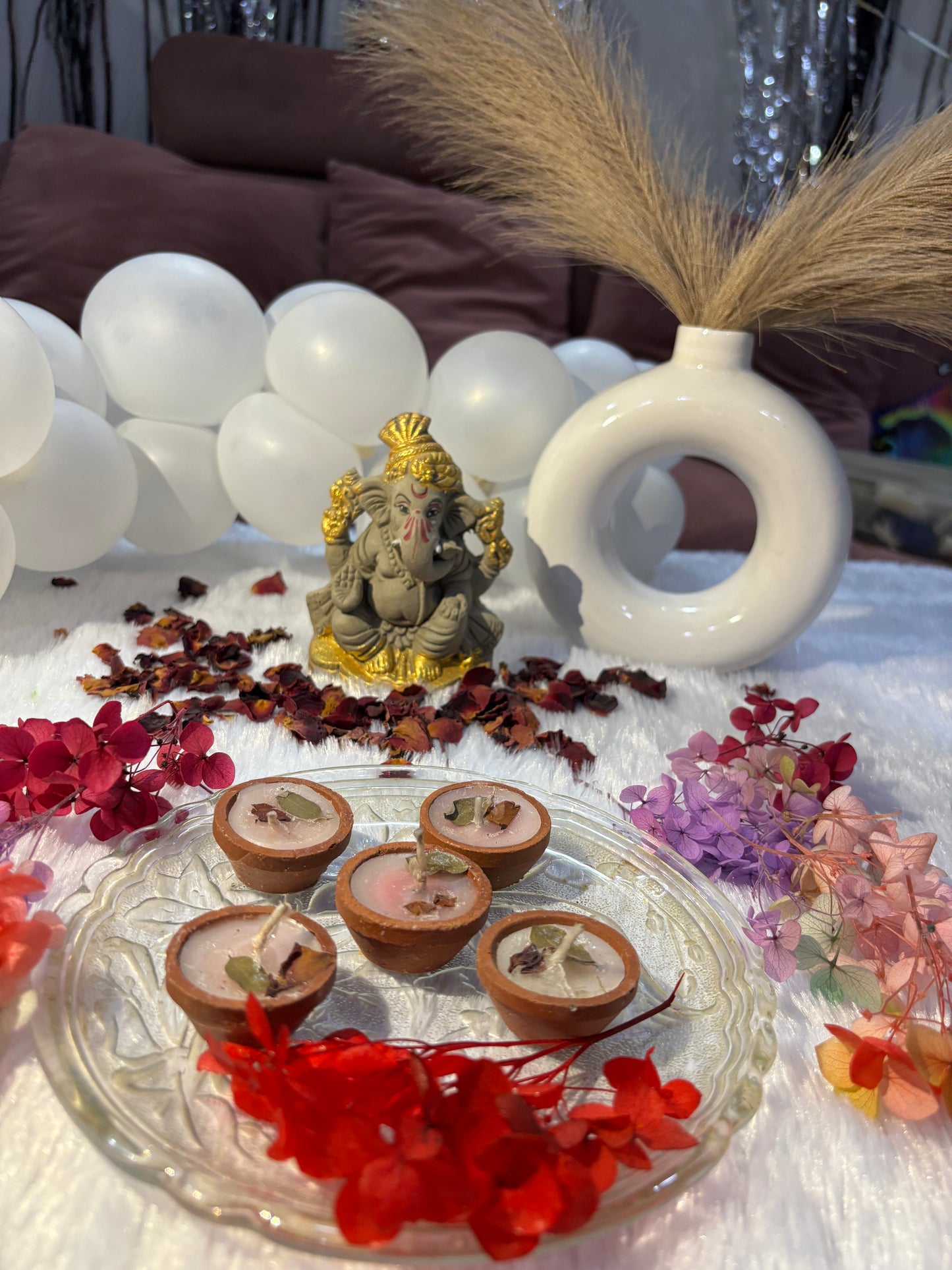 CustomVilla Mitti Diya Candle – Festive Clay Diya Style