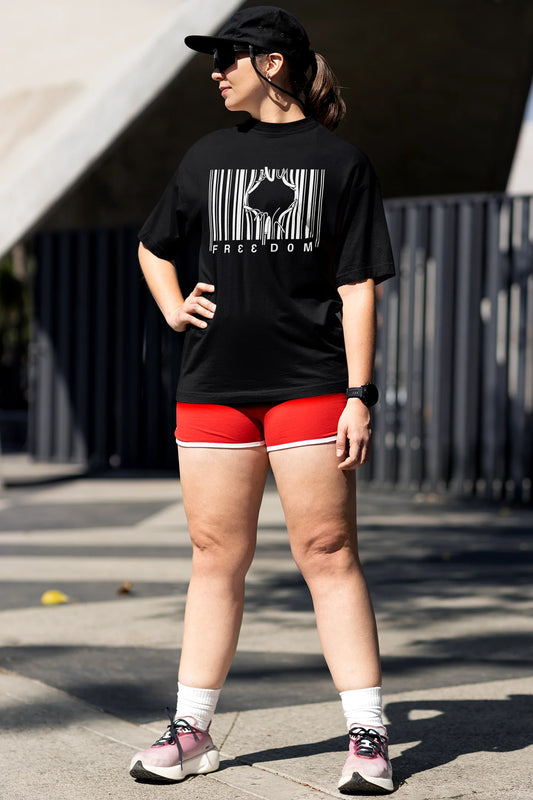 Customvilla Freedom Printed Oversized Drop Shoulder T-Shirt for Women