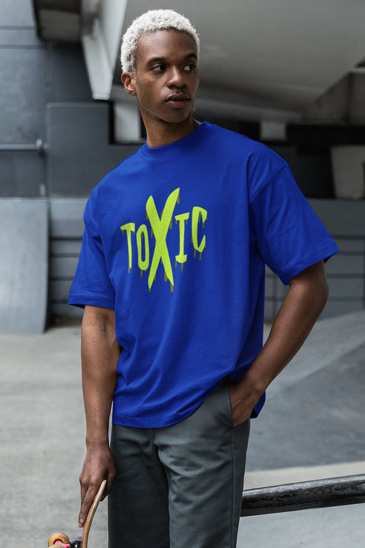 Toxic Printed Oversized Drop Shoulder T-Shirt