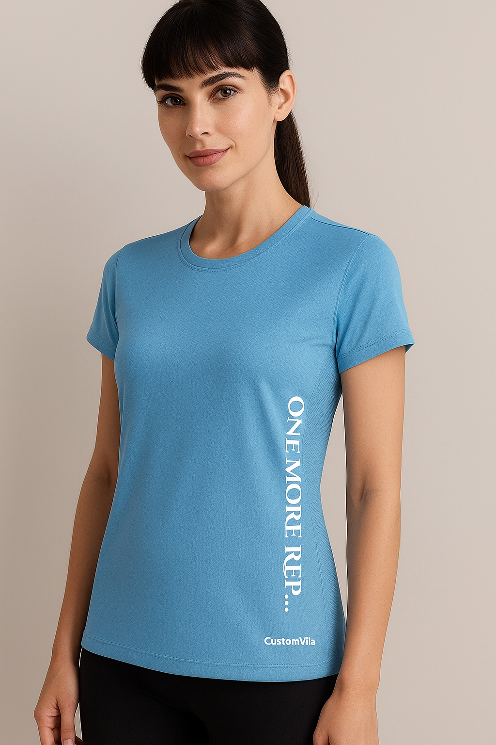 CustomVilla Women’s Gym Tee – Sweat-Wicking & Comfy