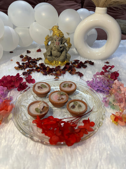 CustomVilla Mitti Diya Candle – Festive Clay Diya Style