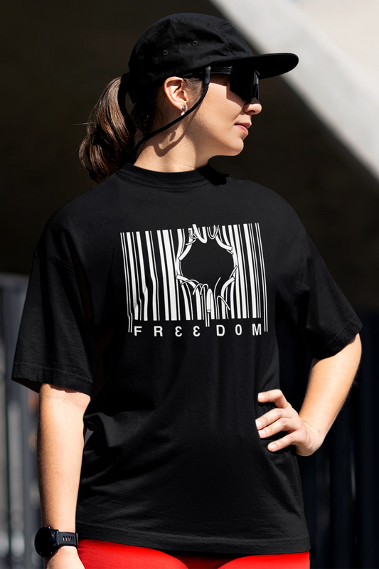Customvilla Freedom Printed Oversized Drop Shoulder T-Shirt for Women