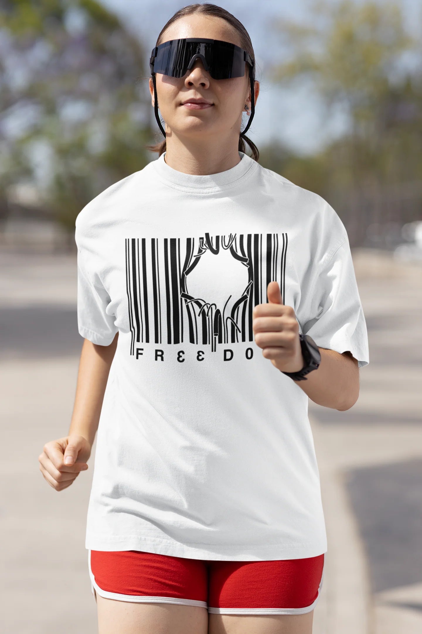 Customvilla Freedom Printed Oversized Drop Shoulder T-Shirt for Women